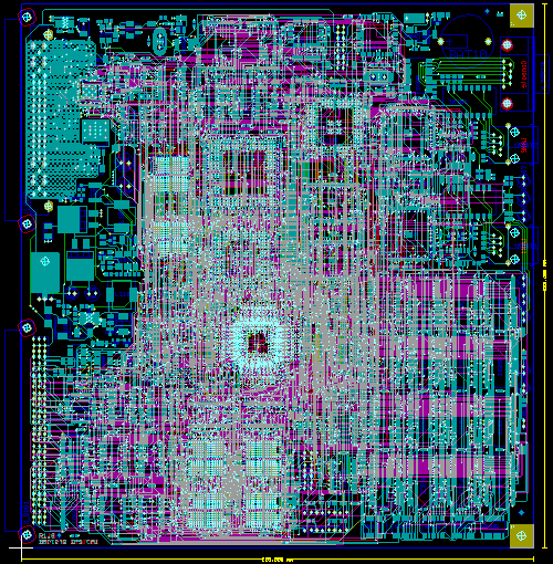 Figure 1b: Bartels Autorouter Application Example - Medium Size Conventional Board (automatically routed)