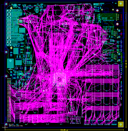 Figure 1a: Bartels Autorouter Application Example - Medium Size Conventional Board (unrouted)